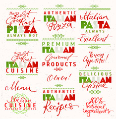 Set of Italian Food Labels 