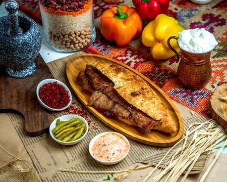 meat doner and whipped ayran