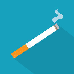 lighted cigarette icon- vector illustration