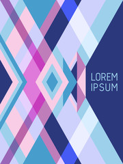 Fototapeta premium Układ strony tytułowej wektor szablon geometryczny wzór z wzorem trójkątów i pasków.