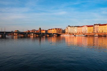 Prague city and Vltava river