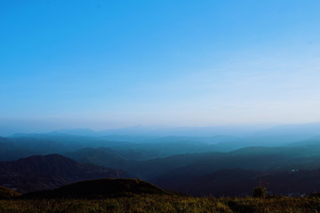 mountains in the morning