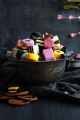 Liquorice candy traditional allsorts, Liquorice root  