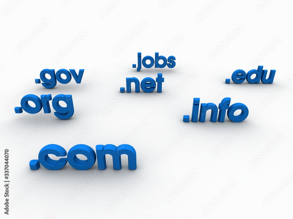 Poster 3d rendering word dot com