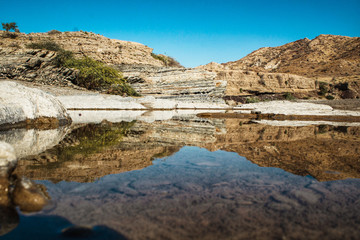 Fototapeta na wymiar Water reflection in the mountains