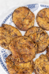 Homemade crisp biscuits cookies with chocolate
