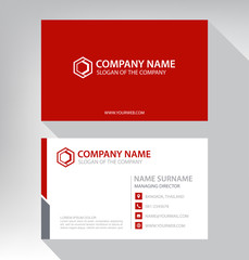 Modern. vector business card template. design red and white color