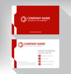 Modern. vector business card template. design red and white color