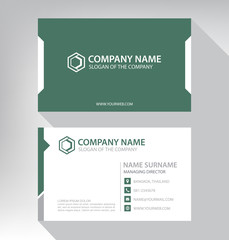 Modern. vector business card template. design green and white color
