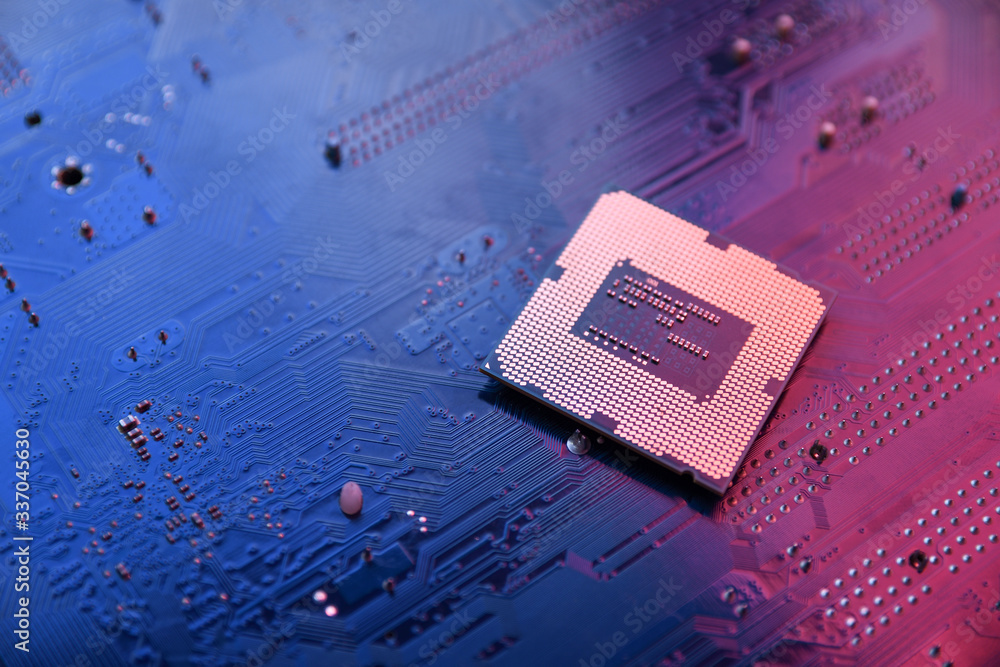 Poster circuit board. technology background. central computer processors cpu concept. motherboard digital c