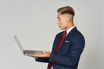businessman working on laptop