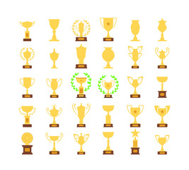 Winner set of cups. Sporting Achievement. Vector image