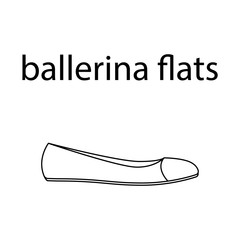 vector flat line icon of woomen designer style ballerina flats