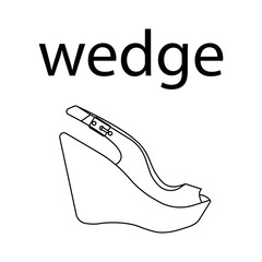 vector flat line icon of woomen designer style wedge shoes