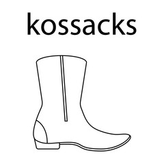 vector flat line icon of woomen designer style kossacks shoes