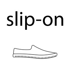 vector flat line icon of woomen designer style slip-on shoes