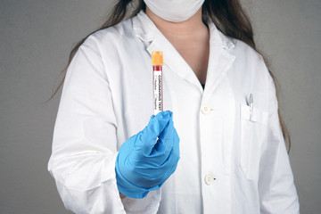Coronavirus Blood Sample. Corona virus outbreak. Epidemic virus Respiratory Syndrome. Pandemic....