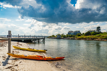 The coastline in Kennebunkport in the state of Maine