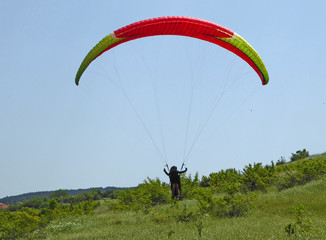 Paraglider coming in to land
