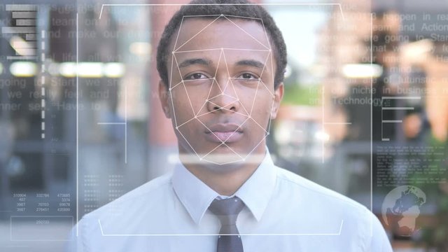 Biometric Facial Recognition, Access Granted to African Businessman