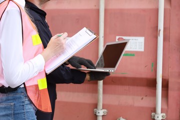 worker check result at the container yard