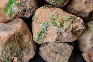 Crushed stone abstract textured background. The rough texture of the stone. Building material background