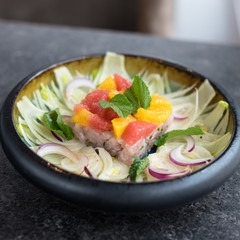 White Fish Tartare with Fennel and Orange Salad