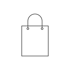 Shopping bag icon outline isolated on white