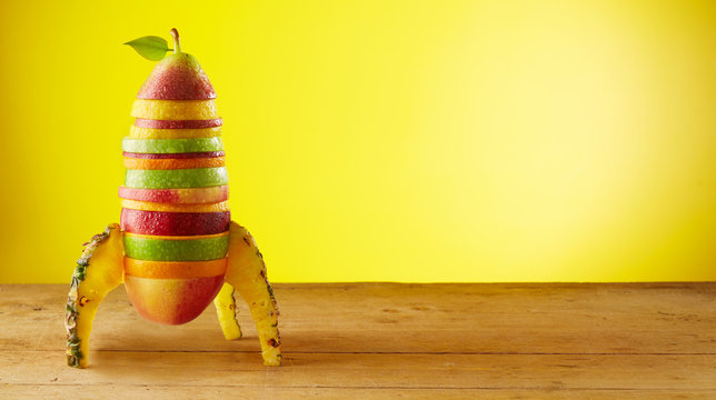 Rocket made of fruits