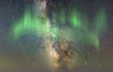 view of northern lights in north europe