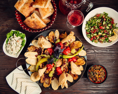 sadj with other food on the table