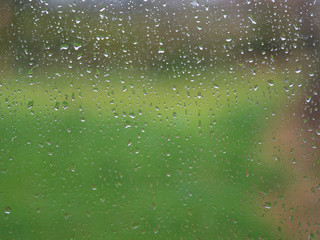 Wet glass with water drops