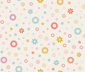 Vector floral suns kids seamless pattern, abstract pastel flowers background
