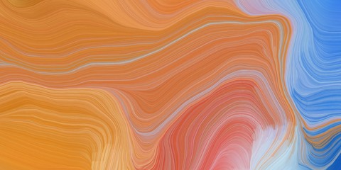 Obraz premium vibrant background graphic with elegant curvy swirl waves background design with peru, royal blue and pastel blue color