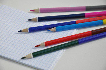 Fototapeta premium colored pencils and pens