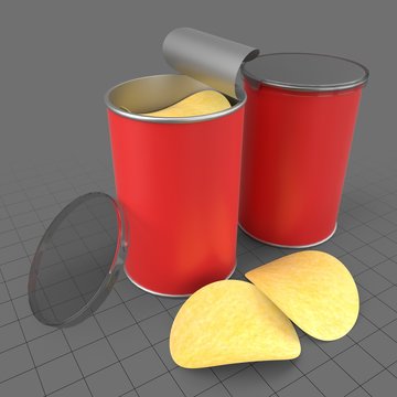 Potato chips in tube containers