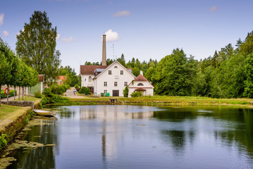 Sightseeing of Estonia. Palmse manor (Palmse möis) museum in Lahemaa National Park. Beautiful...