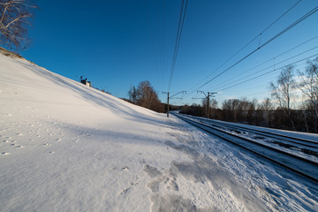 Railway in winter