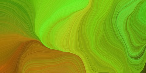 vibrant background graphic with abstract waves design with olive drab, dark green and saddle brown color