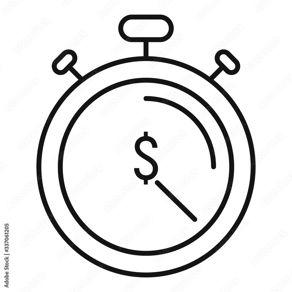 Poster stopwatch startup icon. outline stopwatch startup vector icon for web design isolated on white backg