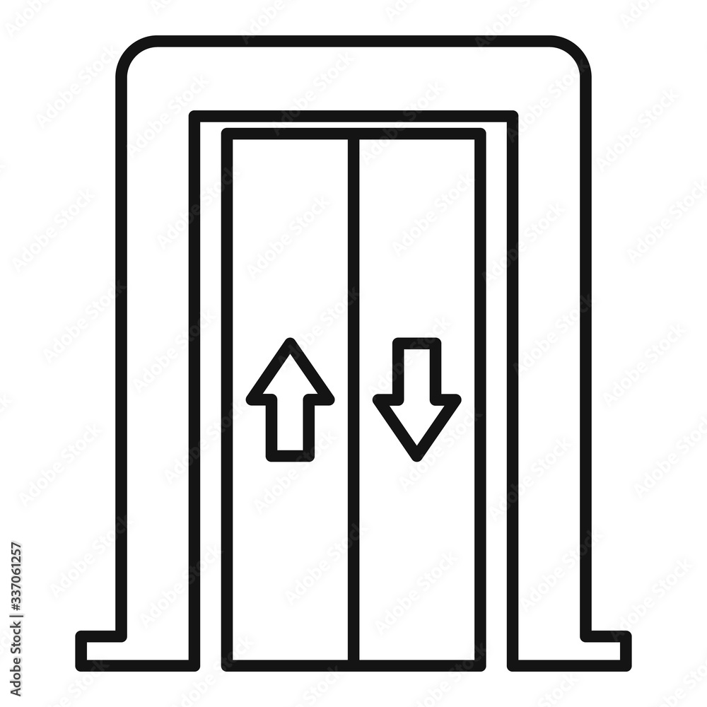Poster bell elevator icon. outline bell elevator vector icon for web design isolated on white background