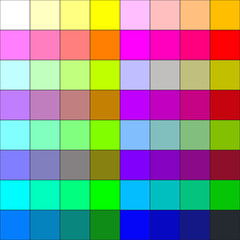 Color palette used in comics up until the early 1980s.

All CMYK values are either 00, 25, 50 or 100.