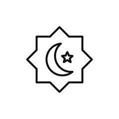 simple icon of a islamic design with moon and star vector illustration