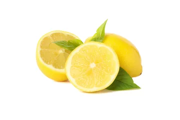 Foto op Plexiglas Fresh lemons isolated on white background. Ripe fruit © Atlas