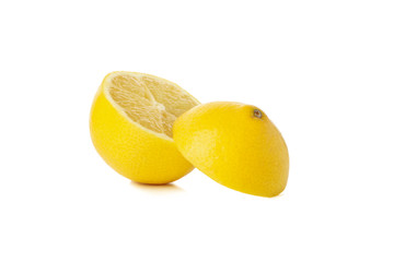 Fresh lemon isolated on white background. Ripe fruit
