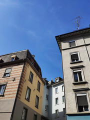 Fototapeta na wymiar Zurich architecture. The facade of the house. Zurich Streets
