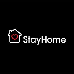 Stayhome flat vector sign. Coronavirus vector icon. Social distancing flat vector icon