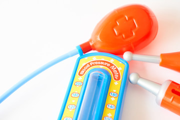 Toy medical instruments and health safe at home