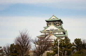 Central view of the Osaka Castle at Japan