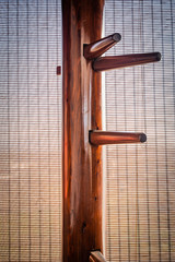 wing chun wooden dummy close up